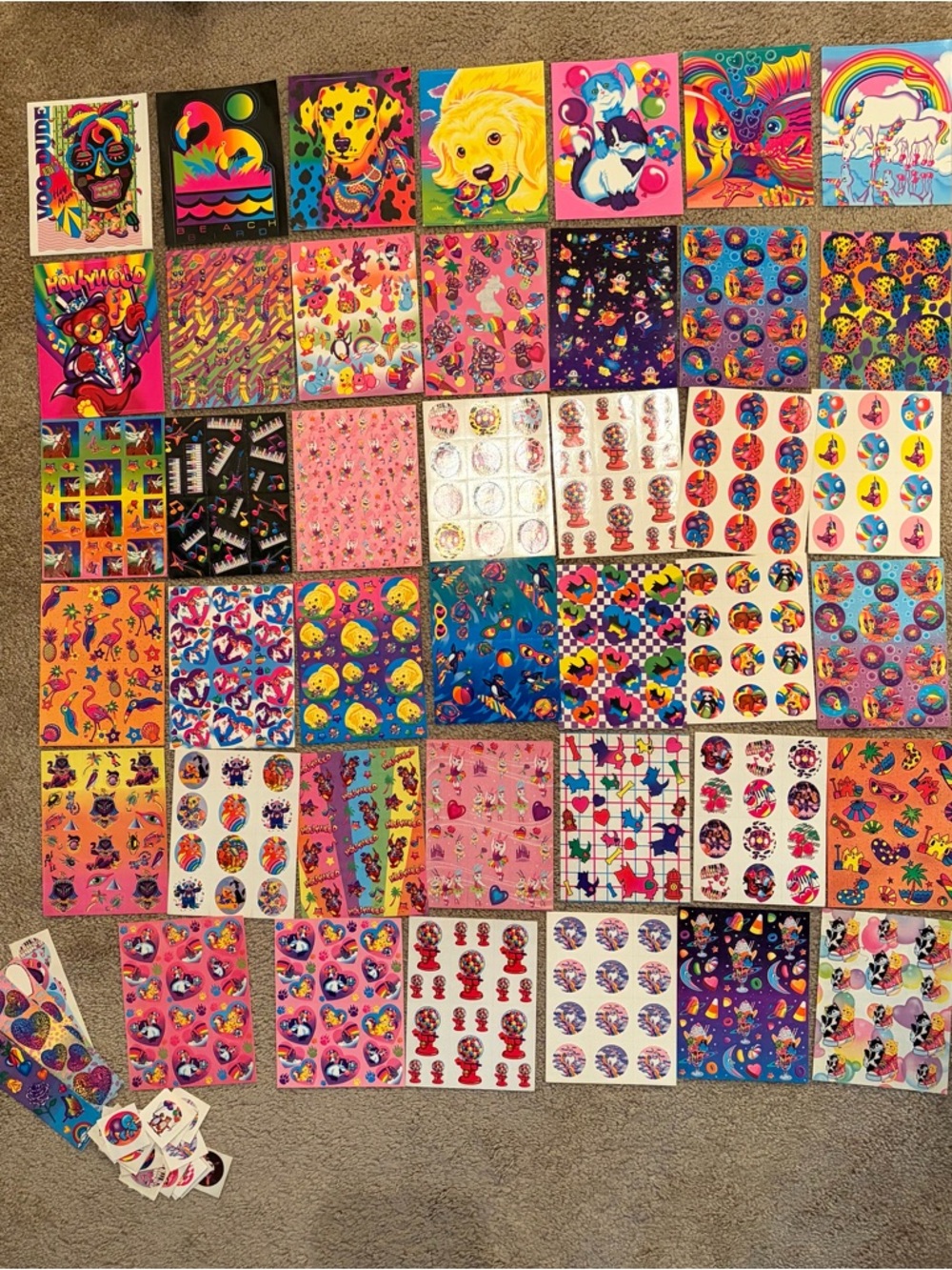 Huge Lot of Vintage 90s Lisa Frank Sticker Sheets